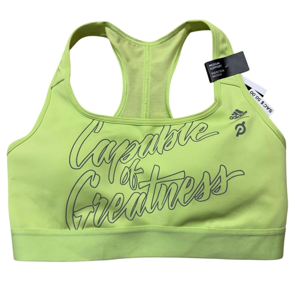Adidas x Peloton Women Capable of Greatness Sports Bra Lime Green HT9515 Medium